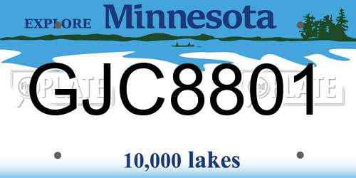 GJC8801 Minnesota License Plate