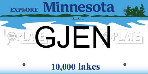 GJEN Minnesota License Plate
