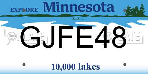 GJFE48 Minnesota License Plate