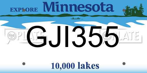 GJI355 Minnesota License Plate