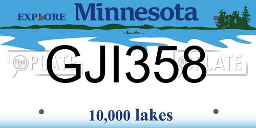 GJI358 Minnesota License Plate