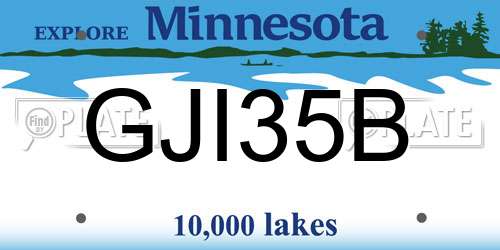 GJI35B Minnesota License Plate