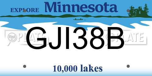 GJI38B Minnesota License Plate
