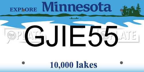GJIE55 Minnesota License Plate