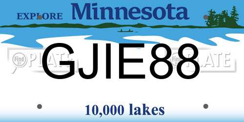 GJIE88 Minnesota License Plate