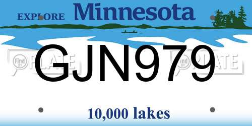 GJN979 Minnesota License Plate