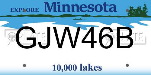 GJW46B Minnesota License Plate
