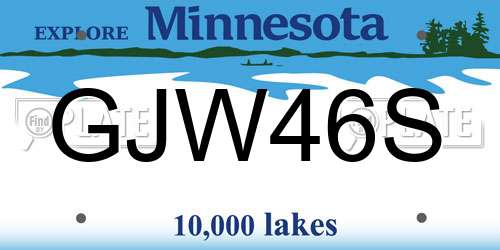 GJW46S Minnesota License Plate