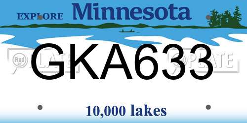 GKA633 Minnesota License Plate