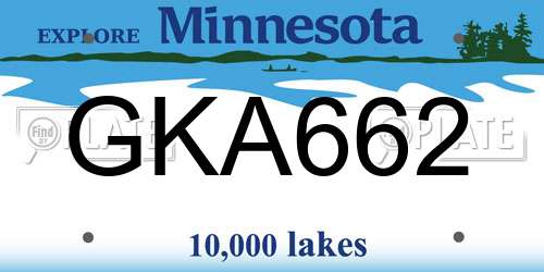 GKA662 Minnesota License Plate