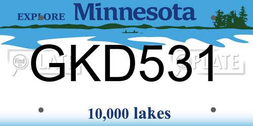 GKD531 Minnesota License Plate