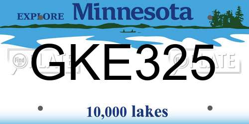GKE325 Minnesota License Plate