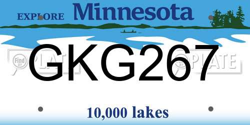 GKG267 Minnesota License Plate