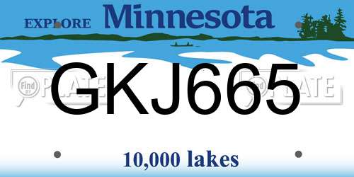 GKJ665 Minnesota License Plate