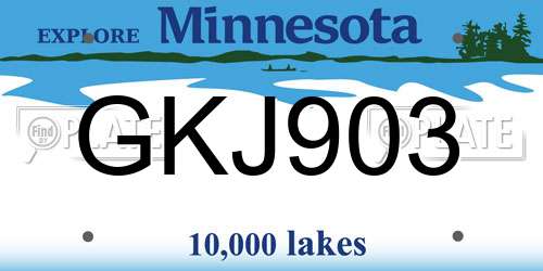 GKJ903 Minnesota License Plate