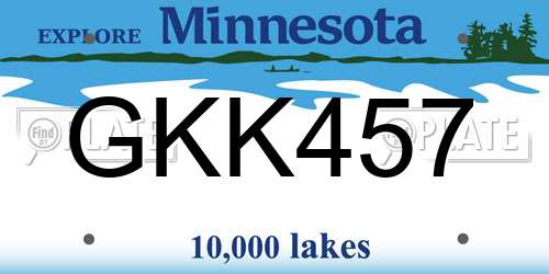 GKK457 Minnesota License Plate