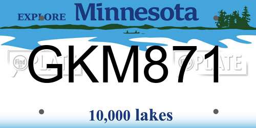 GKM871 Minnesota License Plate