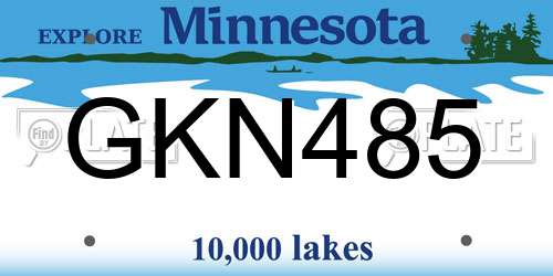 GKN485 Minnesota License Plate