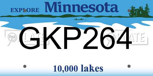 GKP264 Minnesota License Plate