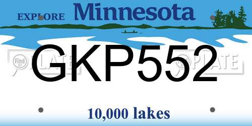 GKP552 Minnesota License Plate