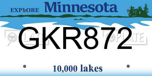 GKR872 Minnesota License Plate