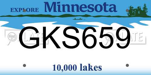 GKS659 Minnesota License Plate