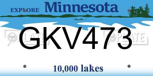 GKV473 Minnesota License Plate