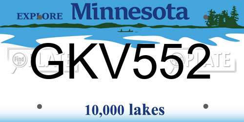 GKV552 Minnesota License Plate