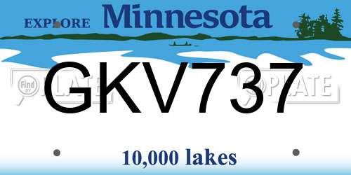 GKV737 Minnesota License Plate