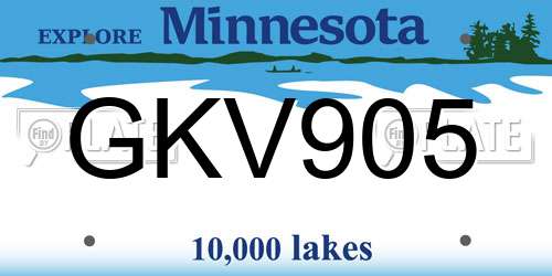 GKV905 Minnesota License Plate