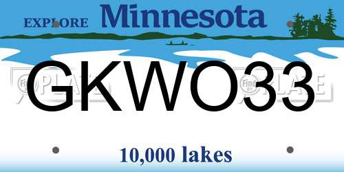 GKWO33 Minnesota License Plate