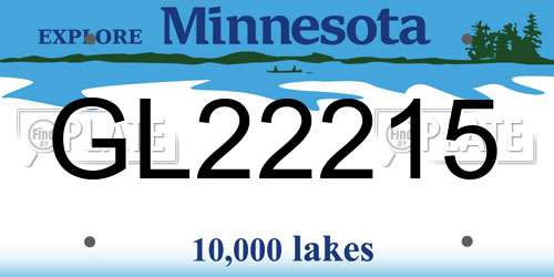 GL22215 Minnesota License Plate