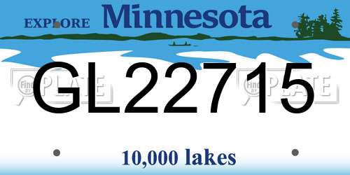 GL22715 Minnesota License Plate