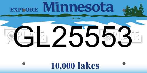 GL25553 Minnesota License Plate