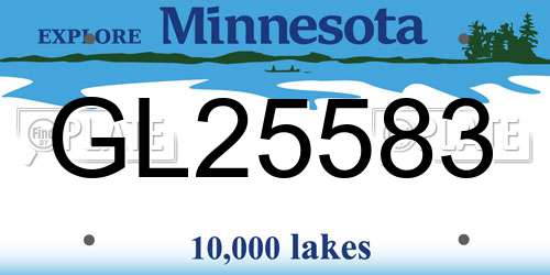 GL25583 Minnesota License Plate