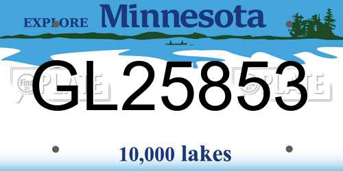 GL25853 Minnesota License Plate