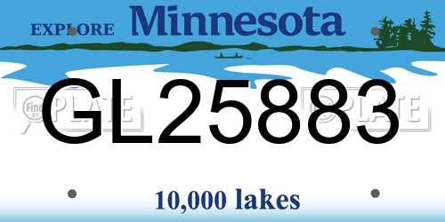 GL25883 Minnesota License Plate