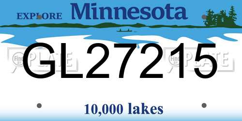 GL27215 Minnesota License Plate