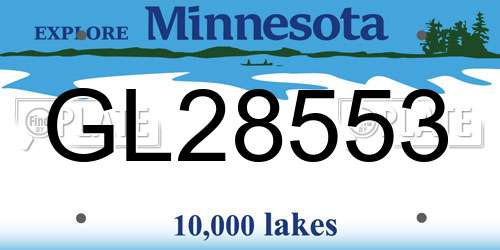 GL28553 Minnesota License Plate