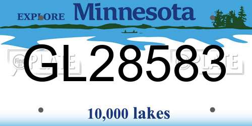 GL28583 Minnesota License Plate