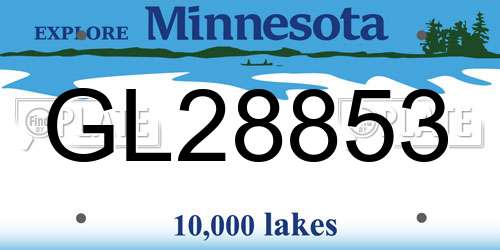 GL28853 Minnesota License Plate