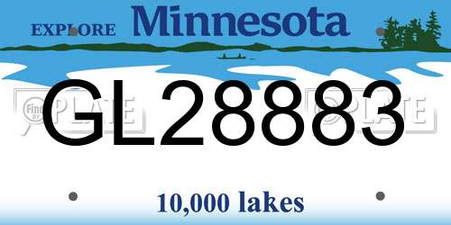 GL28883 Minnesota License Plate