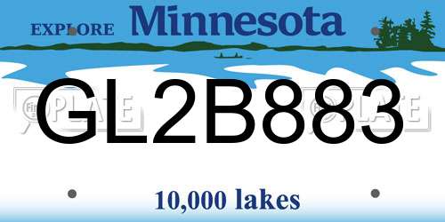 GL2B883 Minnesota License Plate