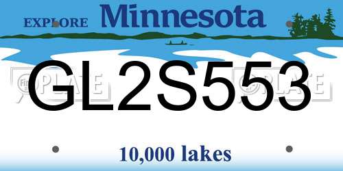 GL2S553 Minnesota License Plate
