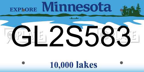 GL2S583 Minnesota License Plate