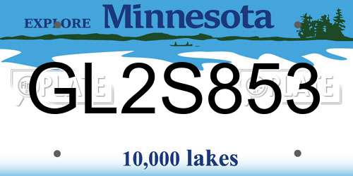 GL2S853 Minnesota License Plate