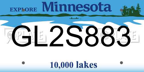 GL2S883 Minnesota License Plate