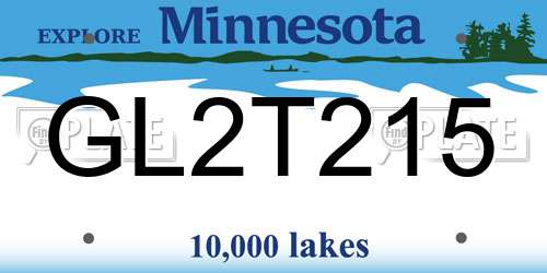 GL2T215 Minnesota License Plate
