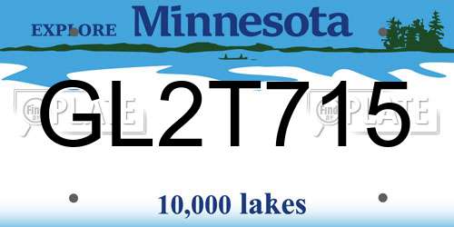 GL2T715 Minnesota License Plate