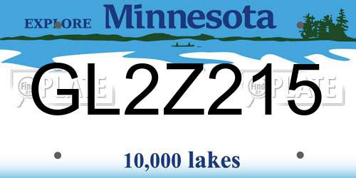 GL2Z215 Minnesota License Plate